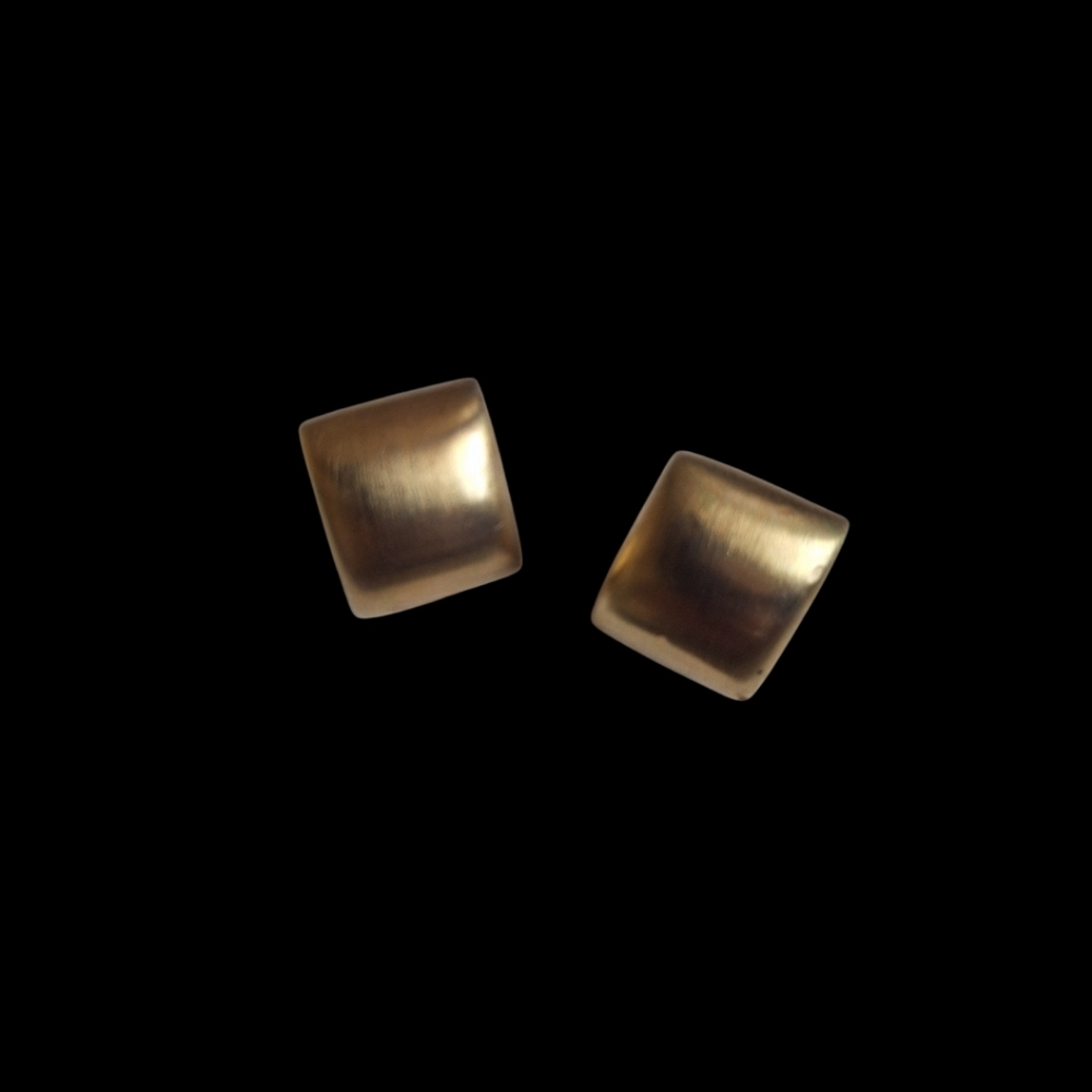 Goldtone Square Earrings - Vintage